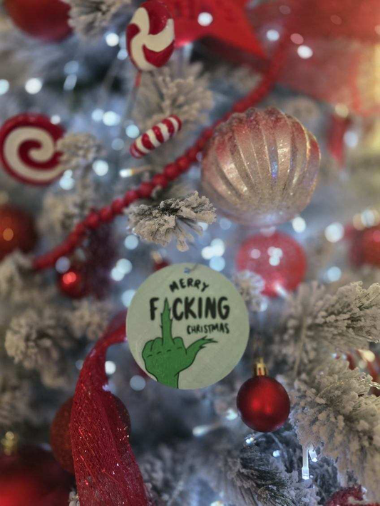 Merry F'n Christmas Ornament